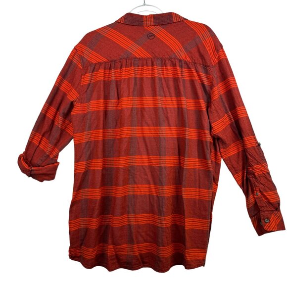 Grunge Rock Gorpcore Magellan‎ Red Plaid Boyfriend Button-Up Shirt XXL Flannel - Picture 2 of 9